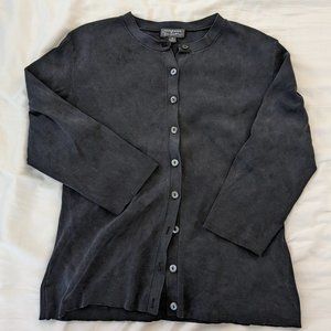 vintage navy silk knit cardigan